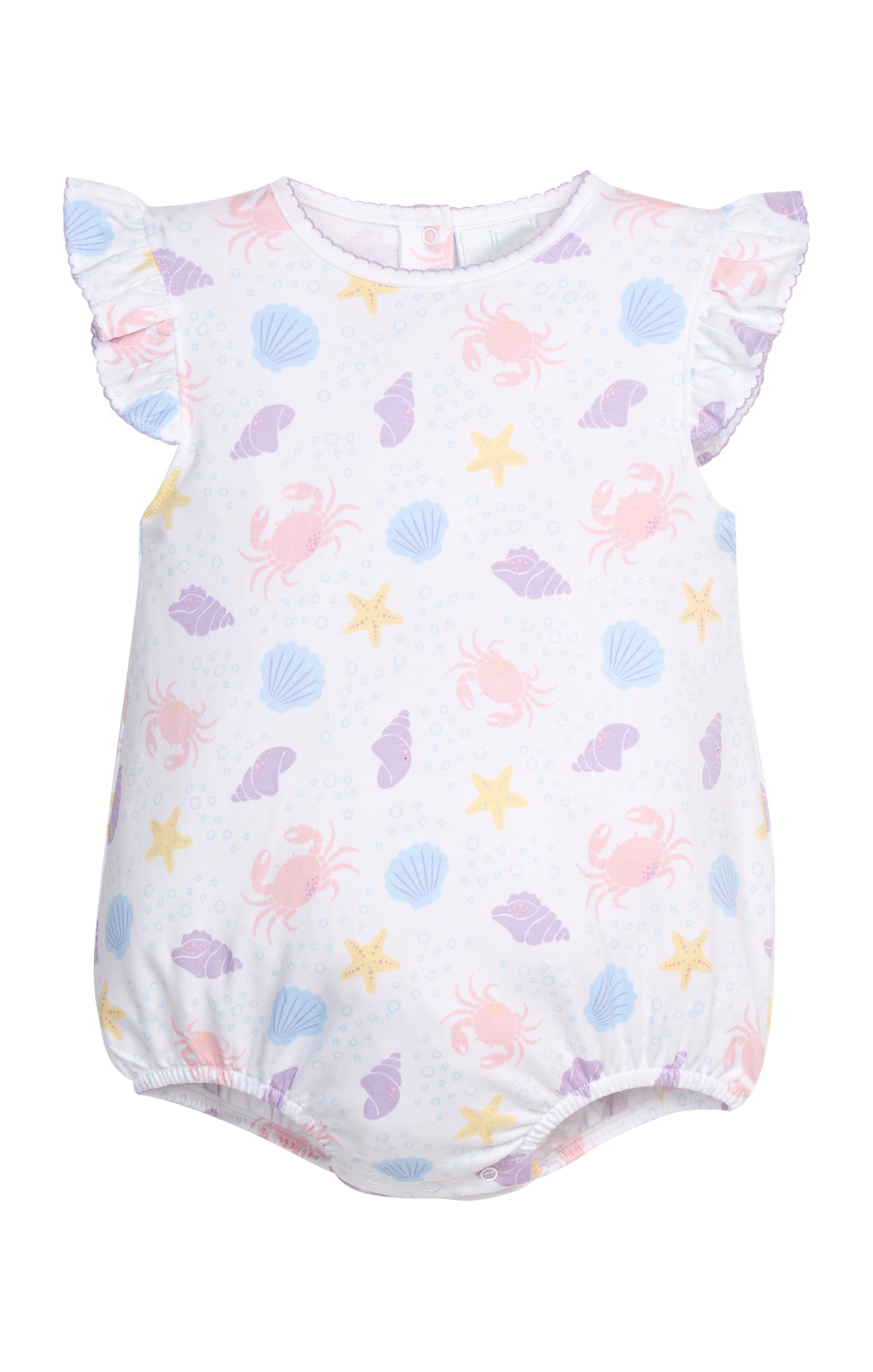 Printed Angel Sleeve Knit Bubble-Seashells