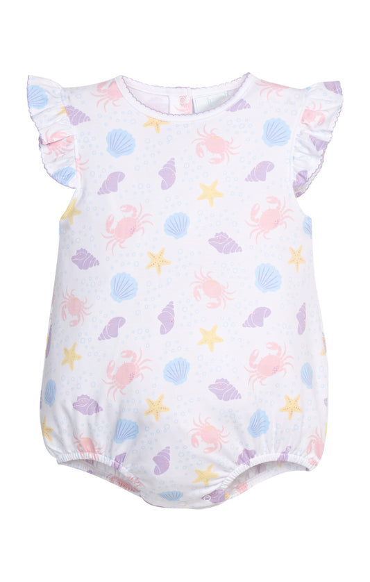 Printed Angel Sleeve Knit Bubble-Seashells
