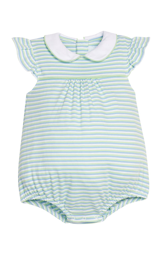 Angel Sleeve Peter Pan Bubble-Greenview Stripe
