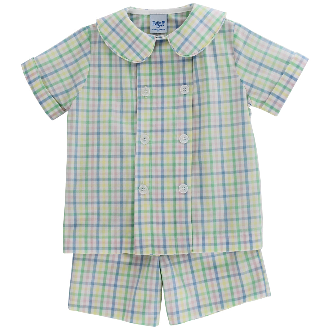 Easter Morning Plaid Dressy Short Set
