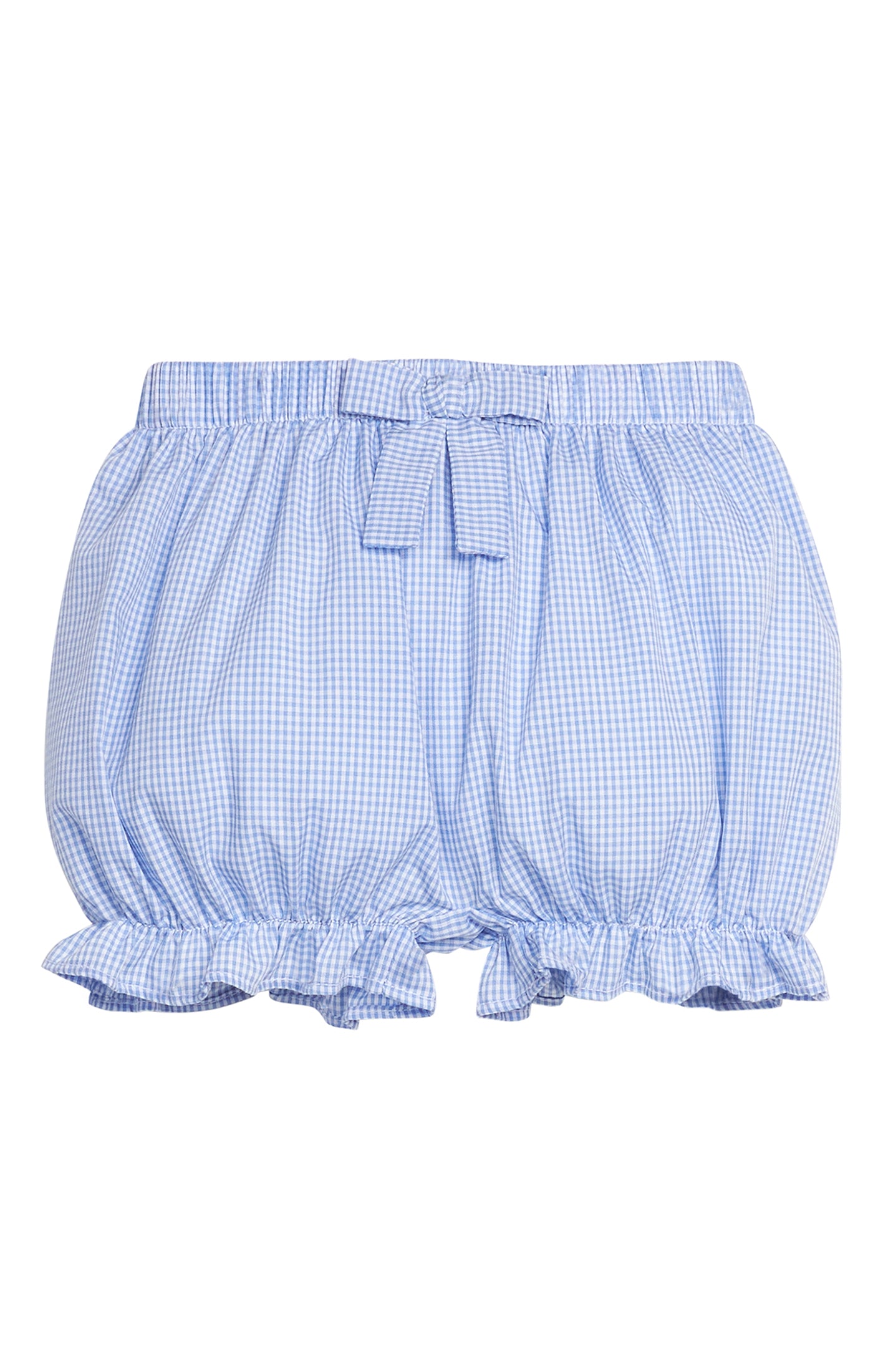 Smocked Madeline Blouse-Blue/Red Trim