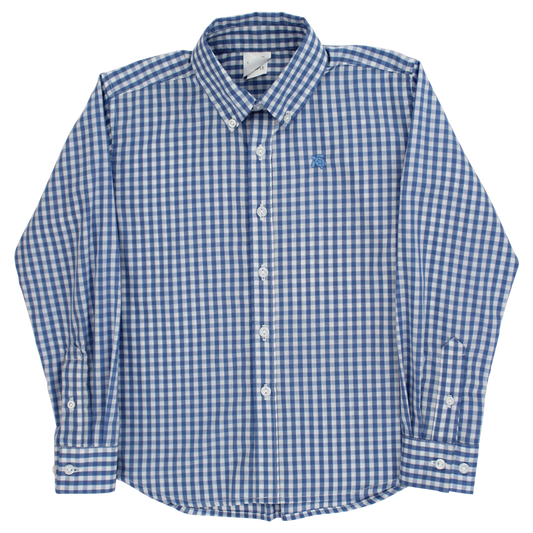Roscoe Button Down Dress Shirt-Blue Check