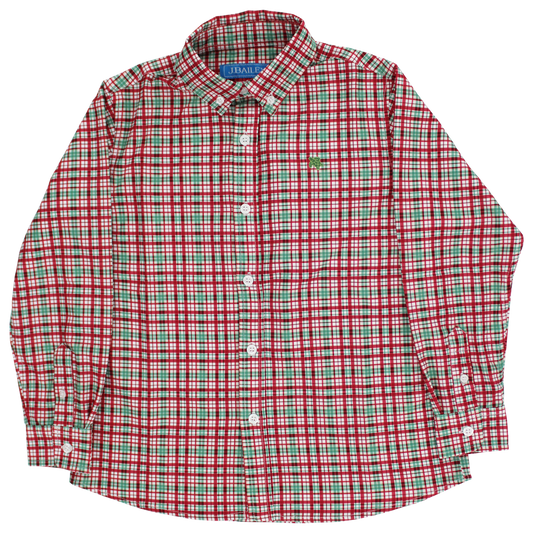 Performance Button Down Dress Shirt-Jolly Plaid
