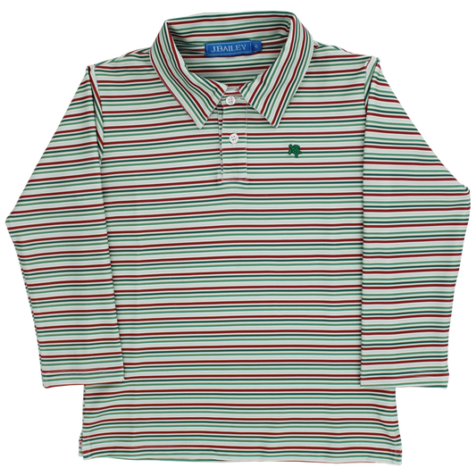 Long Sleeve Performance Polo-Holly Stripe