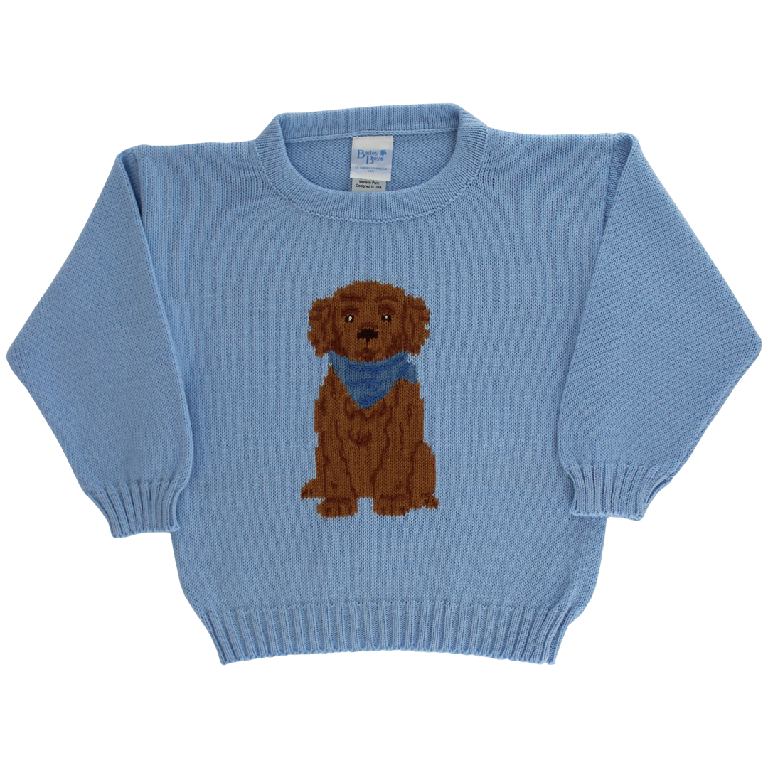 Blue Doodle Crew Sweater