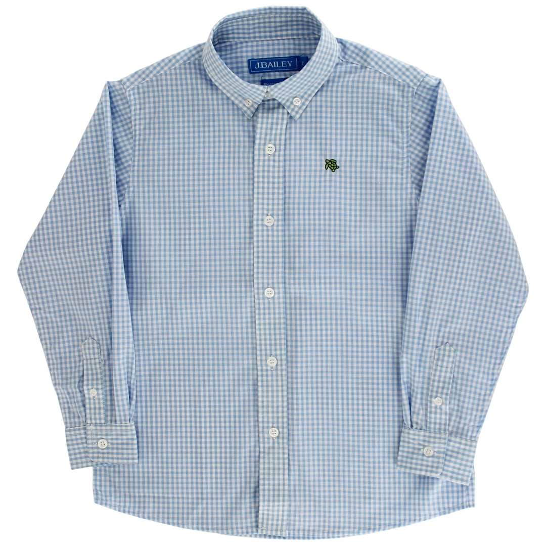 Light Blue Check Button Down Dress Shirt