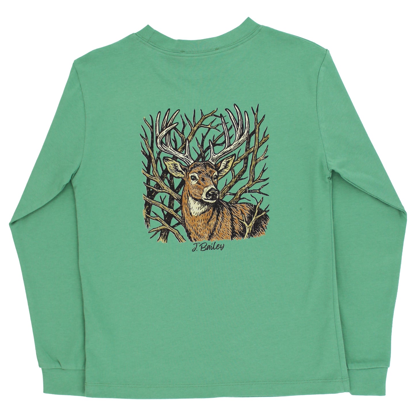Long Sleeve Logo Tee-Buck on Sage