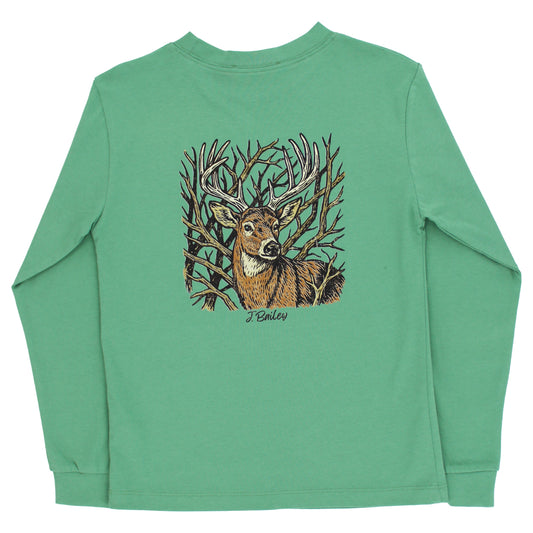 Long Sleeve Logo Tee-Buck on Sage