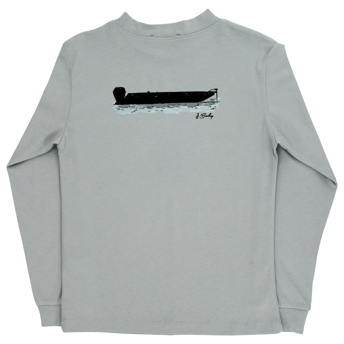 Long Sleeve Logo Tee-Jon Boat on Moss