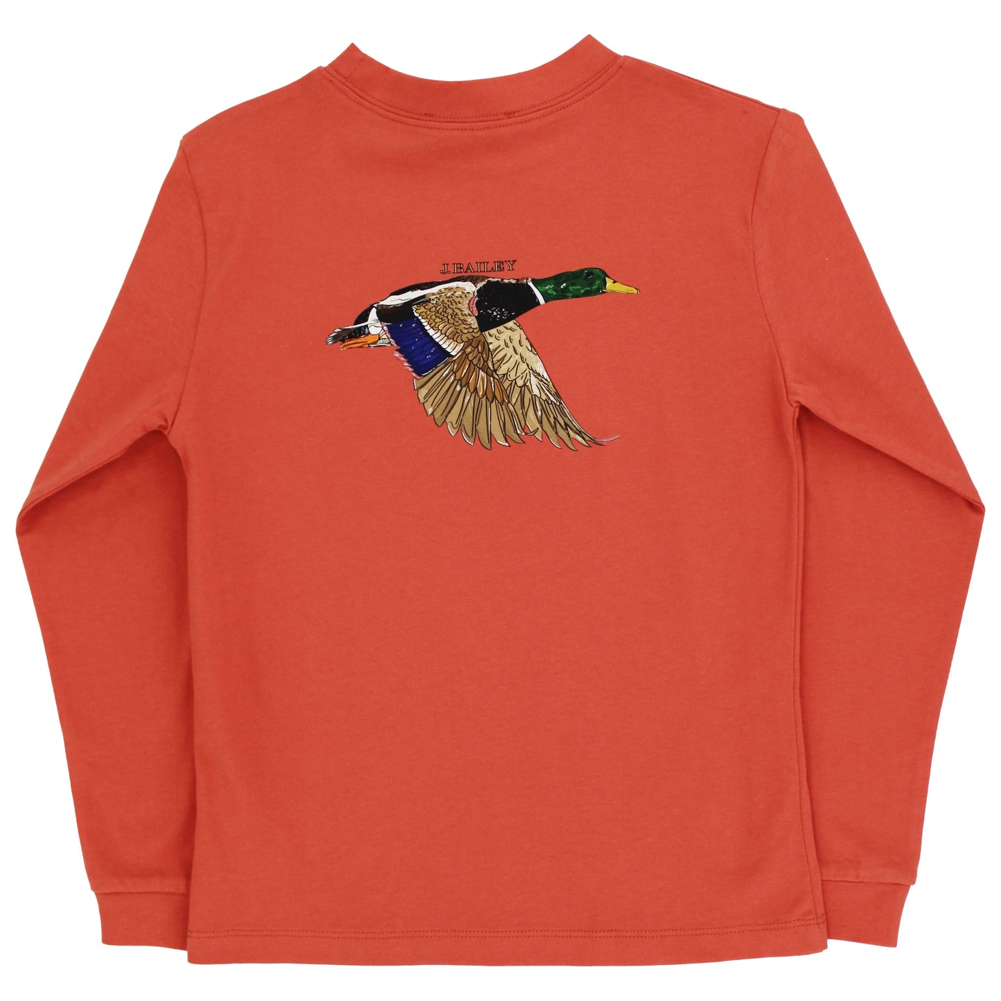 Long Sleeve Logo Tee-Mallard on Rust