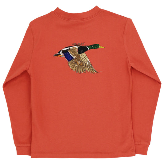 Long Sleeve Logo Tee-Mallard on Rust