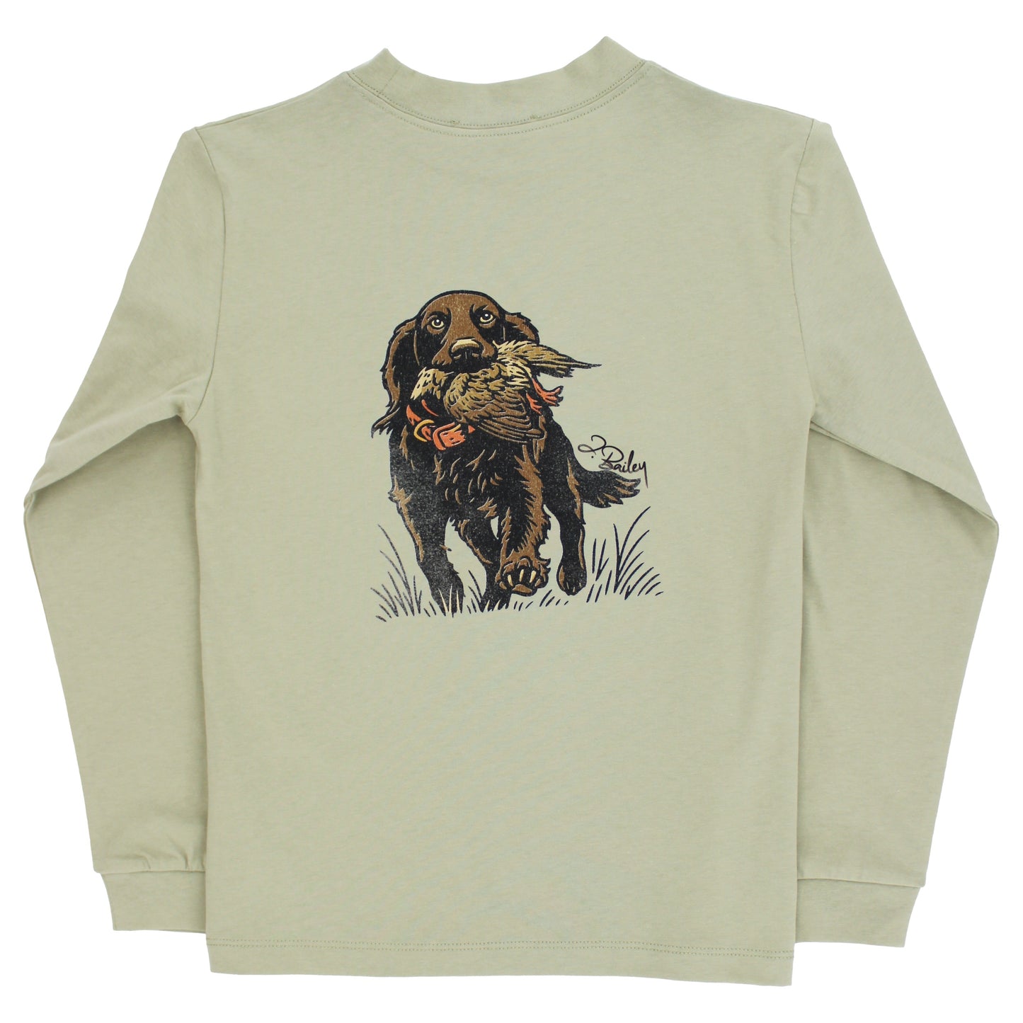 Long Sleeve Logo Tee-Duck Dog on Pistachio