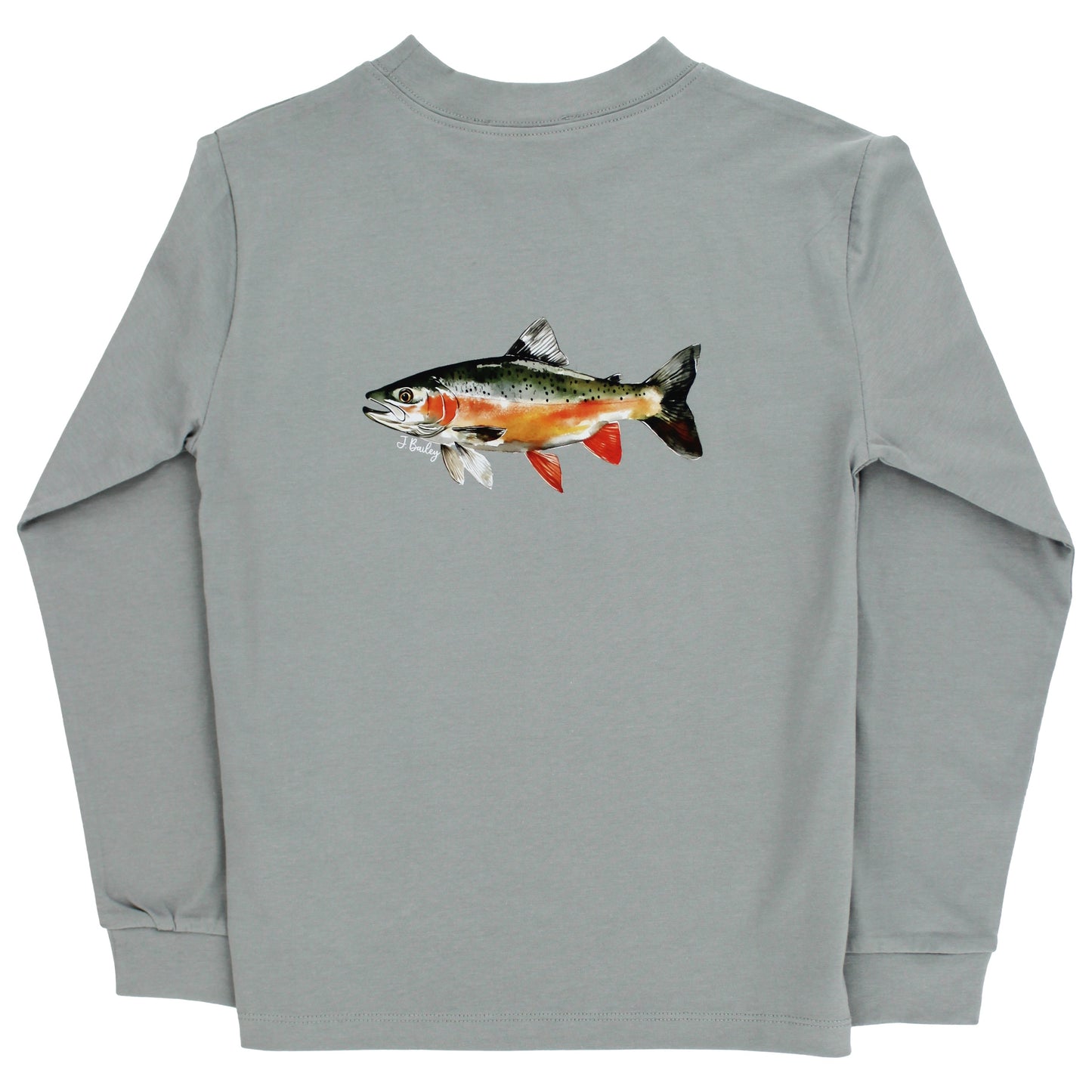 Long Sleeve Logo Tee-Trout on Limestone