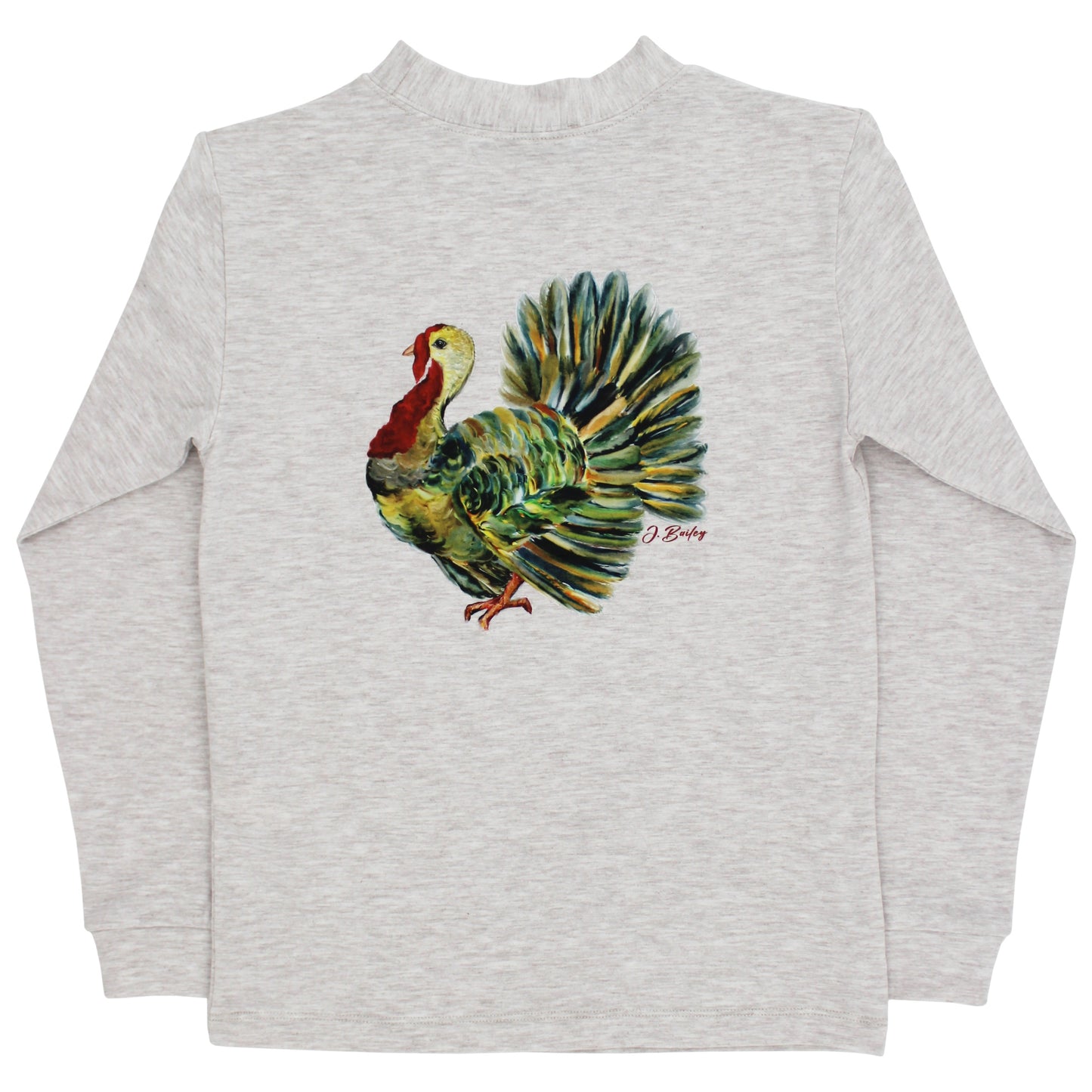 Long Sleeve Logo Tee-Turkey on Heathered Oatmeal
