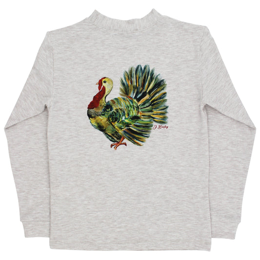 Long Sleeve Logo Tee-Turkey on Heathered Oatmeal