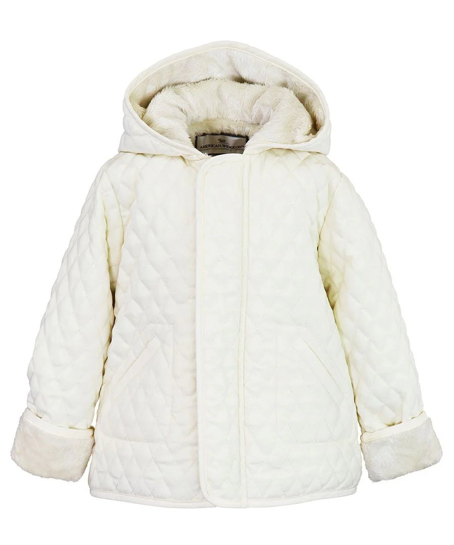 Widgeon Hooded/Quilted Barn Jacket-Cream