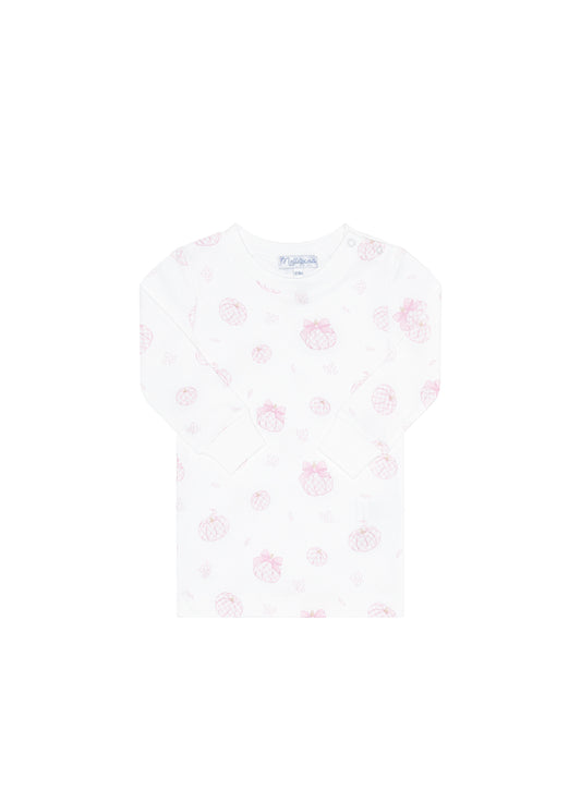 Pink Pumpkin Print Two Piece Pajama