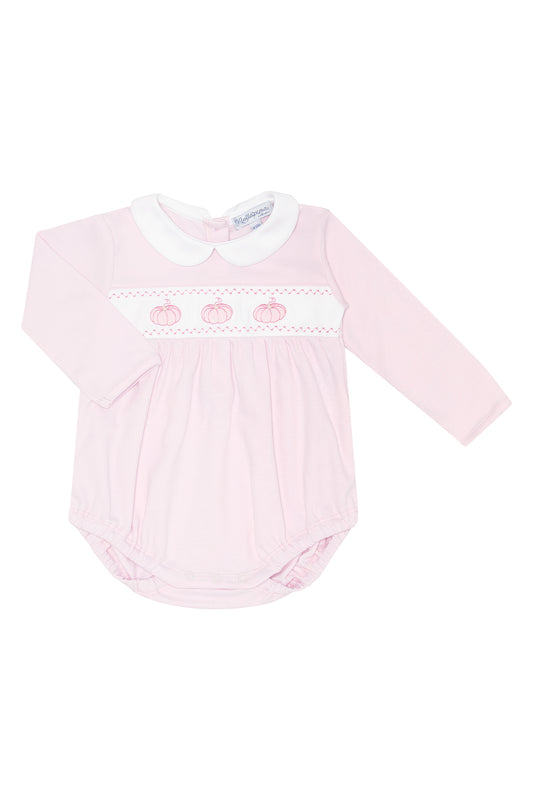 Pink Pumpkin Patch Embroidered Bubble