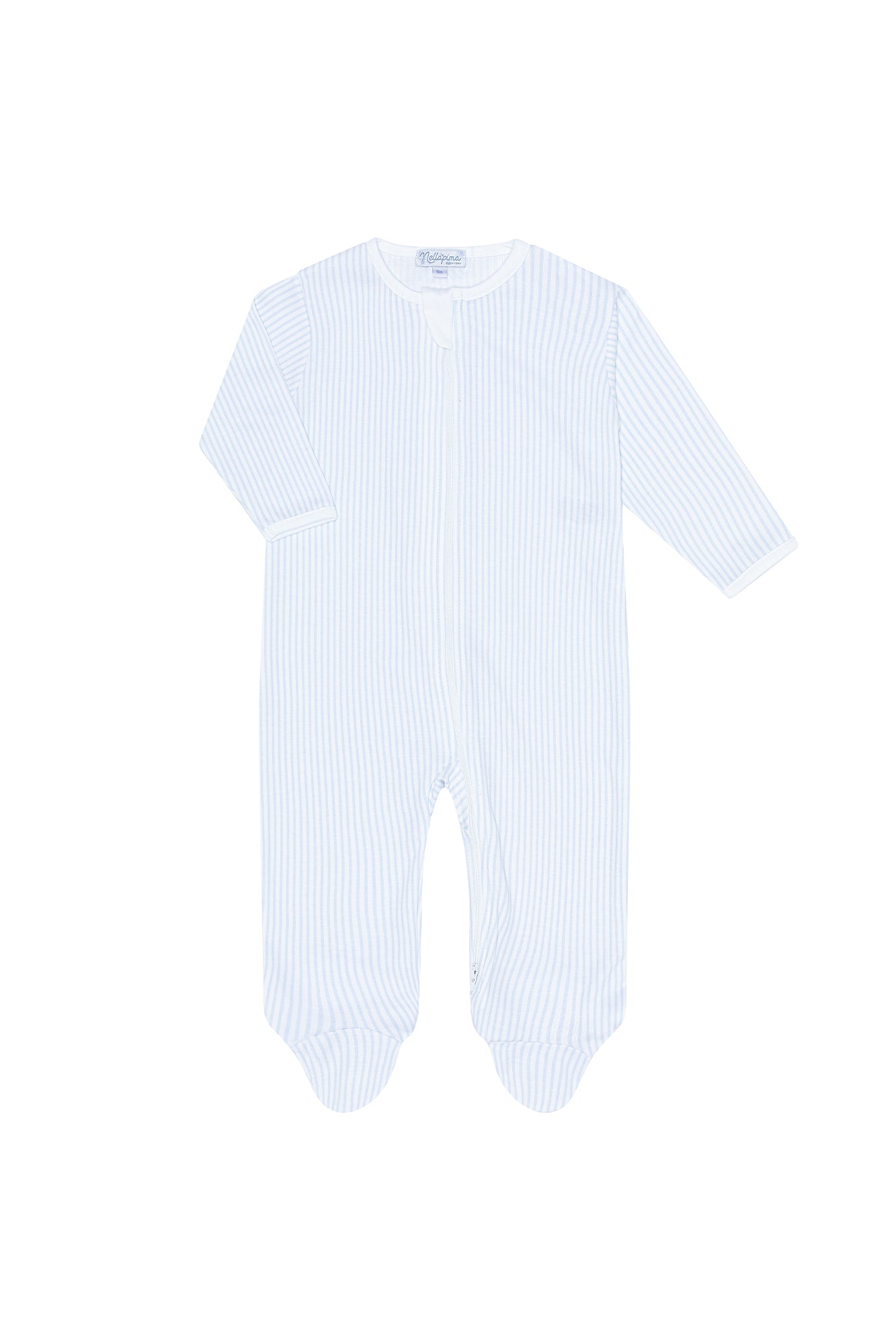 Blue Classic Nella Stripe Zipper Footie