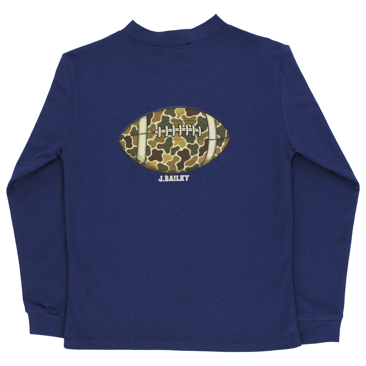 Long Sleeve Logo Tee-Camo Football on Navy